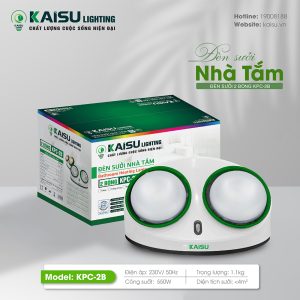 ĐÈN SƯỞI 2 BÓNG KPC-2B (vành xanh – bóng nano)