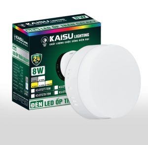 Ốp trần Hình tròn đế trắng – ánh sáng 3 màu công suất 8W